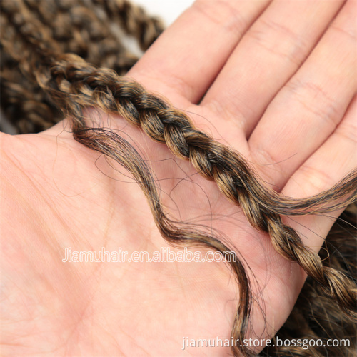 Bohemian Omber Synthetic Braiding Hair Extensions Goddess Box Braids Crochet Hair With Curly End
